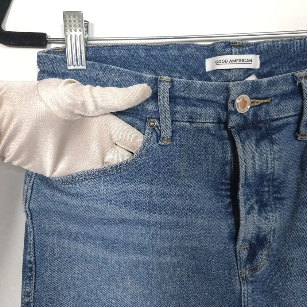 GOOD‎ AMERICAN Good Curve Skinny Jeans Blue Size 6/28 Stretch Denim GCSKC127T - Picture 10 of 13